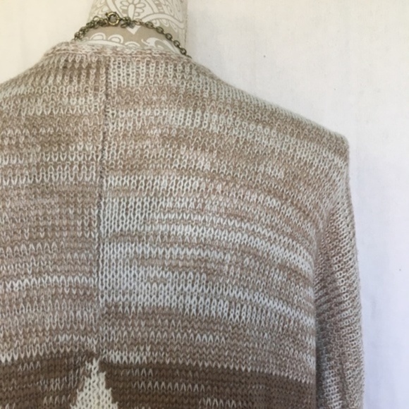 Mossimo // Tan, Cream Chunky Sweater Cardigan M - Picture 5 of 8